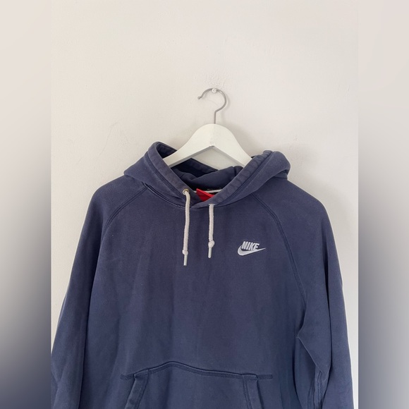 Nike Sportswear Club Overhead Hoodie Swoosh Embroidered Gym Y2k Navy Large Basic - Picture 2 of 9